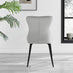 Elina White Marble Effect Round Dining Table & 2 Light Grey Nora Black Leg Chairs