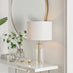 Nora Glass and White Table Lamp