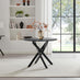 Novara 100cm Black Top Black Leg Round Dining Table & 4 Cream Beaumont Chairs