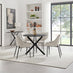 Novara 100cm Black Top Black Leg Round Dining Table & 4 Cream Beaumont Chairs