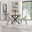 Novara 100cm Black Top Black Leg Round Dining Table & 4 Cream Beaumont Chairs