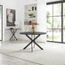 Novara Black Top Dining Table & 6 Beaumont Cream Fabric Chairs