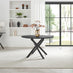 Novara Round Black Wood and Metal 6 Seater Dining Table