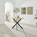 Novara Round Oak Veneer and Black Metal 4 Seater Dining Table