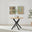 Novara Round Oak Veneer and Black Metal 4 Seater Dining Table