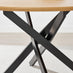 Novara Round Oak Veneer and Black Metal 4 Seater Dining Table