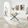 Novara Round Oak Veneer and Black Metal 6 Seater Dining Table