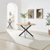 Novara Round Oak Veneer and Black Metal 6 Seater Dining Table