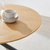 Novara Round Oak Veneer and Black Metal 6 Seater Dining Table