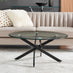 Novara Round Glass and Black Coffee Table