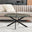 Novara Round Glass and Black Coffee Table