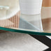 Novara Round Glass and Black Coffee Table