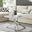 Novara Round White Marble Glass and Silver Coffee Table