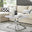 Novara Round White Marble Glass and Silver Coffee Table