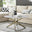 Novara Round White Marble Glass and Gold Coffee Table
