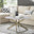 Novara Round White Marble Glass and Gold Coffee Table