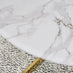 Novara Round White Marble Glass and Gold Coffee Table