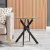 Novara Round Glass and Black Side Table