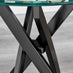 Novara Round Glass and Black Side Table