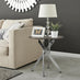 Novara Round Grey Marble Glass and Silver Side Table