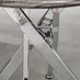 Novara Round Grey Marble Glass and Silver Side Table