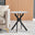 Novara Round White Marble Glass and Black Side Table