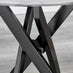 Novara Round White Marble Glass and Black Side Table