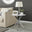 Novara Round White Marble Glass and Silver Side Table