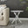 Novara Round White Marble Glass and Silver Side Table
