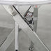 Novara Round White Marble Glass and Silver Side Table
