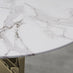 Novara Round White Marble Glass and Gold Side Table