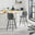 2x Nyla Dark Grey Fabric Counter Stools Black Legs