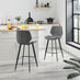 2x Nyla Dark Grey Fabric Counter Stools Black Legs