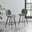 2x Nyla Dark Grey Fabric Counter Stools Black Legs