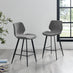 2x Nyla Dark Grey Fabric Counter Stools Black Legs