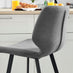 2x Nyla Dark Grey Fabric Counter Stools Black Legs