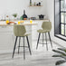 2x Nyla Sage Green Fabric Counter Stools Black Legs