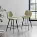 2x Nyla Sage Green Fabric Counter Stools Black Legs