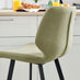 2x Nyla Sage Green Fabric Counter Stools Black Legs