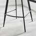 2x Nyla Sage Green Fabric Counter Stools Black Legs