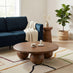 Olympus Round Walnut Wood Sphere Leg Coffee Table