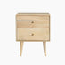 Ontario 2 Drawer Rectangle White Oak Wood Bedside Table