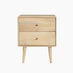 Ontario 2 Drawer Rectangle White Oak Wood Bedside Table