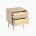 Ontario 2 Drawer Rectangle White Oak Wood Bedside Table