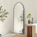 Opaline Smoked Blue - Grey Ornate Full Length Arch Wall Mirror