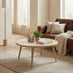 Orizaba Round White Oak Wood Coffee Table