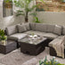 Orlando Brown Rattan Rising Garden Coffee to Dining Table