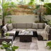 Orlando Brown Rattan Rising Garden Coffee to Dining Table