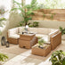 Orlando Beige Rattan Rising Garden Coffee to Dining Table