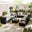 Orlando Black Rattan & Grey 10 Seat Modular Garden Sofa